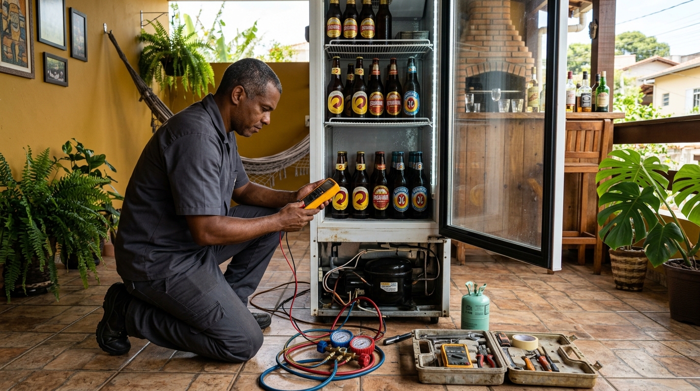 Manutenção da placa eletrônica de cervejeira em Praia Grande‑SP